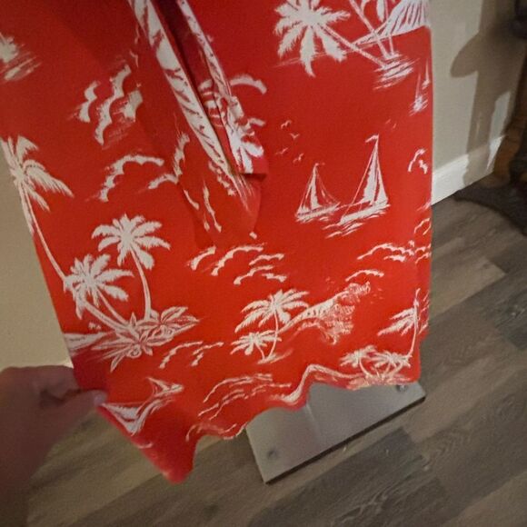Hobbs London Tropical Print Orange Dress Sz 4 - Picture 6 of 9